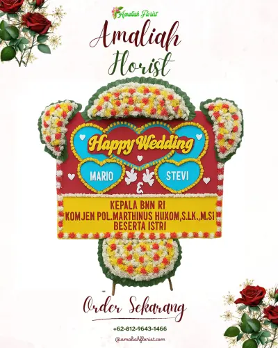 Karangan Papan Bunga Pernikahan di Cibuluh